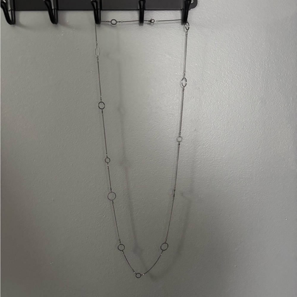 Delicate Gunmetal Circle Necklace